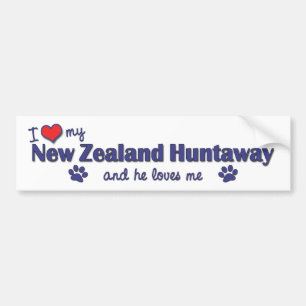 Autocollant De Voiture J'aime la ma Nouvelle Zélande Huntaway (le chien