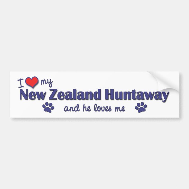 Autocollant De Voiture J'aime la ma Nouvelle Zélande Huntaway (le chien (Devant)