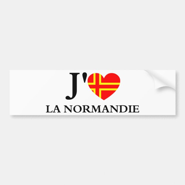 Autocollant De Voiture J'aime la Normandie (Devant)
