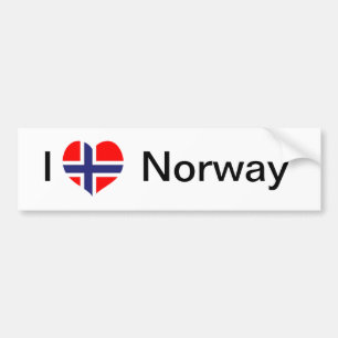 Autocollant De Voiture J'aime la Norvège