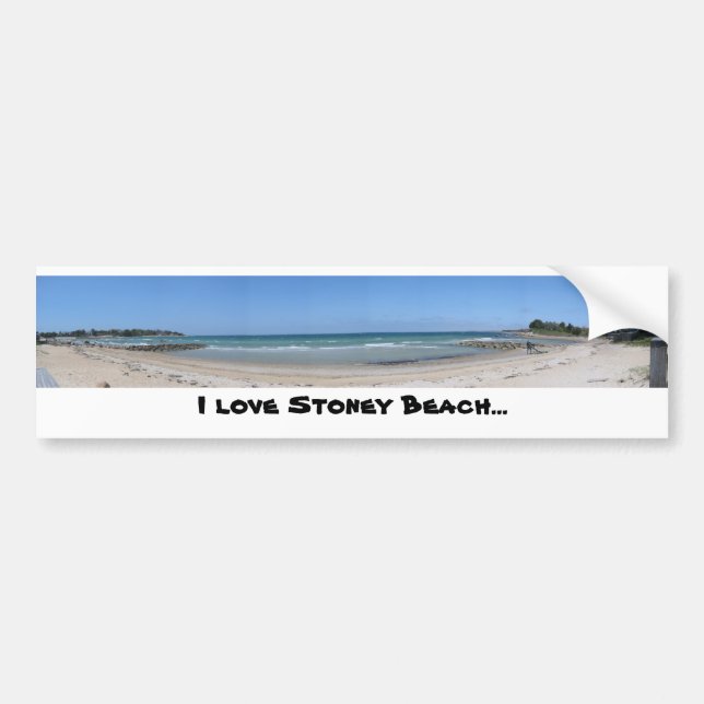 Autocollant De Voiture J'aime la plage de Stoney… (Devant)