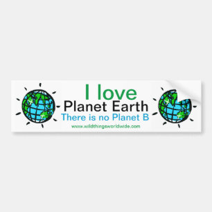 Autocollant De Voiture J'aime la planète TERRE - sauver notre planète -