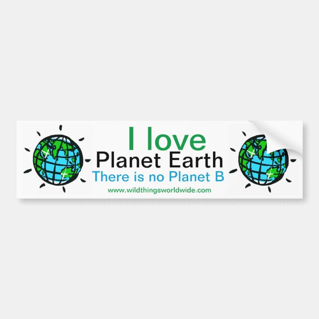 Autocollant De Voiture J'aime la planète TERRE - sauver notre planète - (Devant)