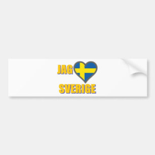 Autocollant De Voiture J'aime la Suède (pointe Älskar Sverige)