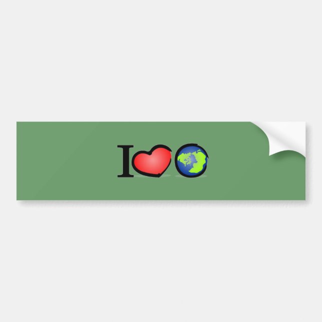 Autocollant De Voiture J'aime la terre (Devant)