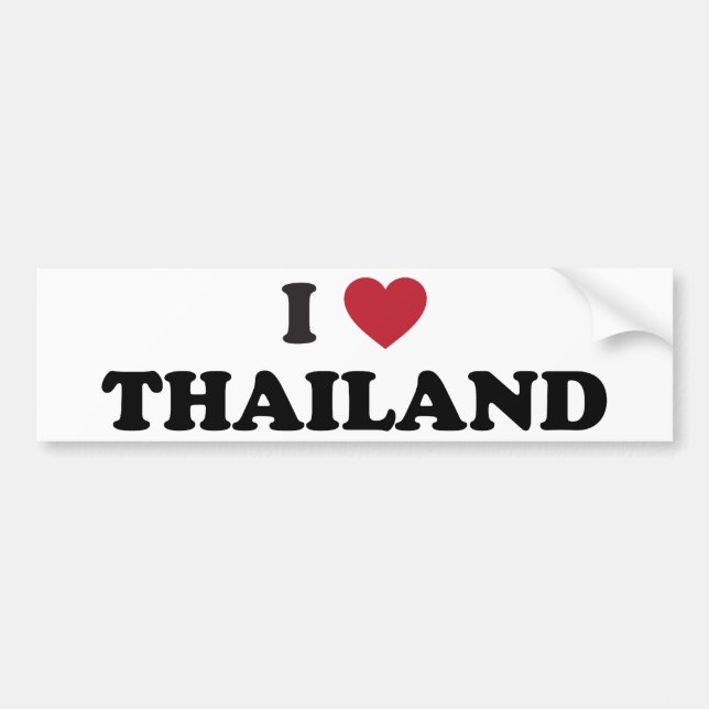 Autocollant De Voiture J'aime la Thaïlande (Devant)