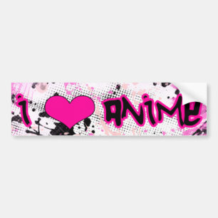 Autocollant De Voiture J'aime l'adhésif pour pare-chocs d'Anime