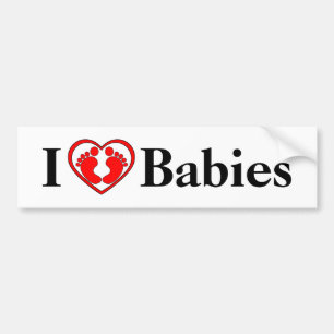 Autocollant De Voiture J'aime l'adhésif pour pare-chocs de bébés