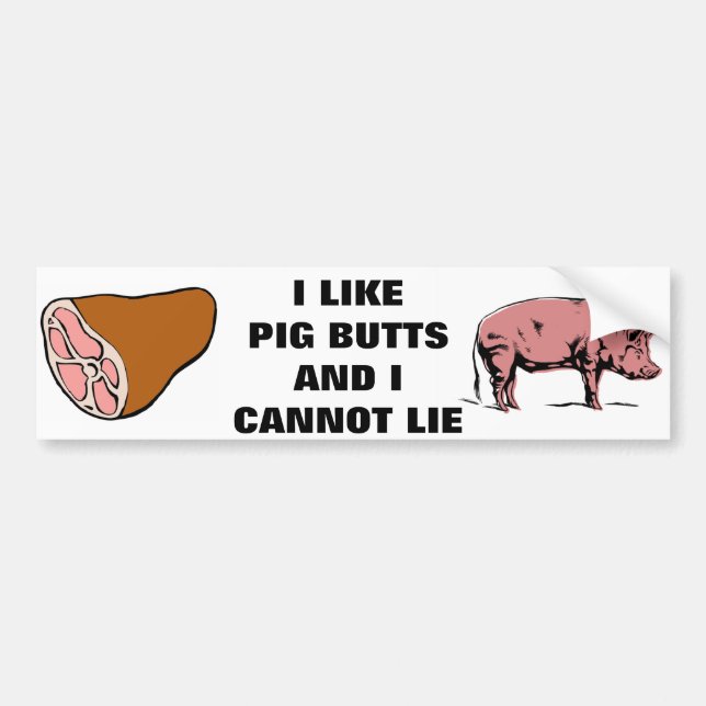 AUTOCOLLANT DE VOITURE J'AIME L'ADHÉSIF POUR PARE-CHOCS DE BOUTS DE PORC (Devant)