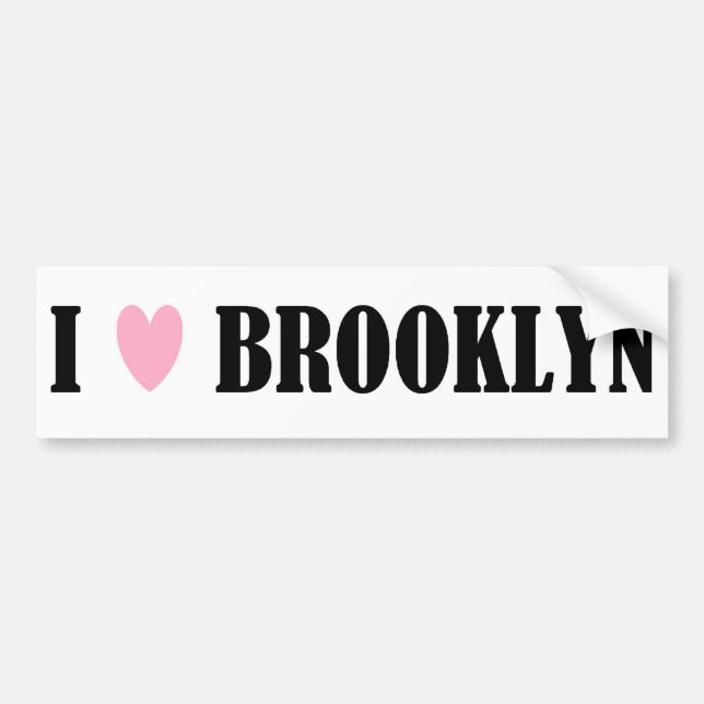 Autocollant De Voiture J'aime l'adhésif pour pare-chocs de Brooklyn (Devant)