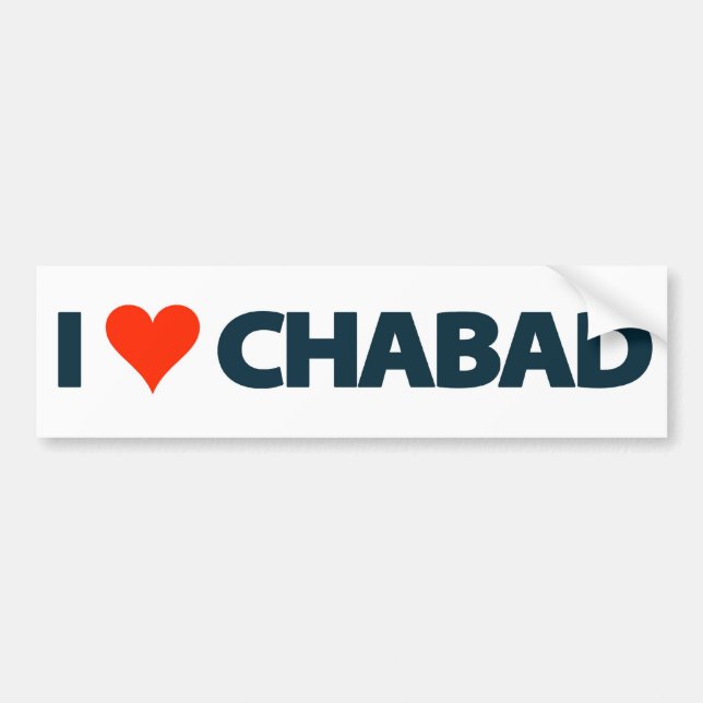 AUTOCOLLANT DE VOITURE J'AIME L'ADHÉSIF POUR PARE-CHOCS DE CHABAD (Devant)