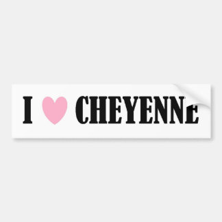 AUTOCOLLANT DE VOITURE J'AIME L'ADHÉSIF POUR PARE-CHOCS DE CHEYENNE