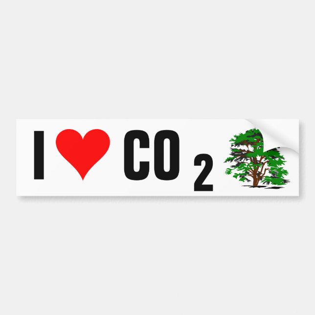 Autocollant De Voiture J'aime l'adhésif pour pare-chocs de CO2 (Devant)