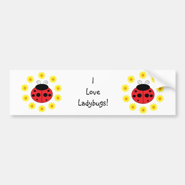 Autocollant De Voiture J'aime l'adhésif pour pare-chocs de coccinelles (Devant)