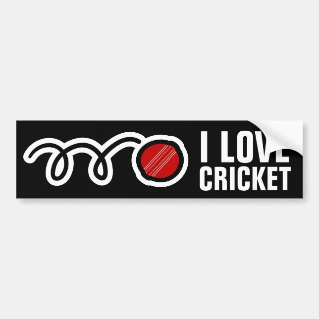 Autocollant De Voiture J'aime l'adhésif pour pare-chocs de cricket pour (Devant)
