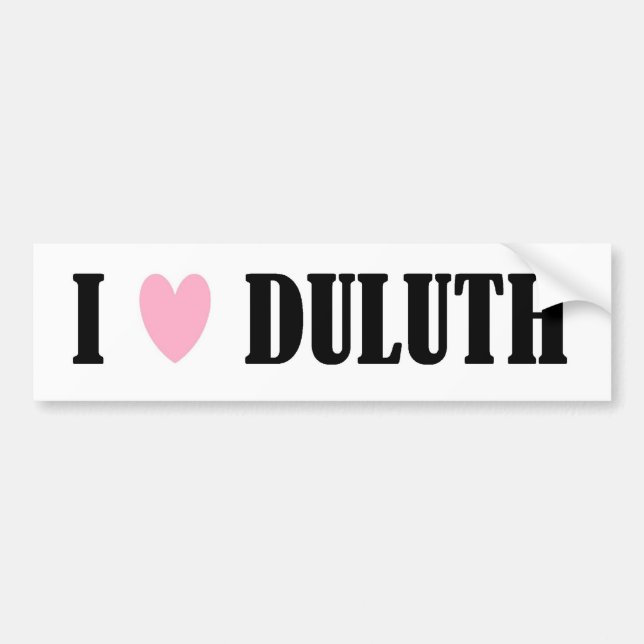 AUTOCOLLANT DE VOITURE J'AIME L'ADHÉSIF POUR PARE-CHOCS DE DULUTH (Devant)