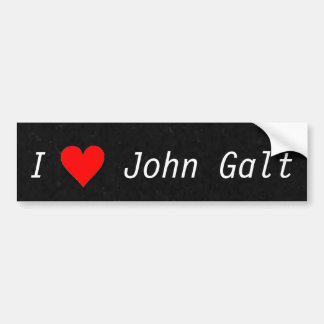 Autocollant De Voiture J'aime l'adhésif pour pare-chocs de John Galt Ayn