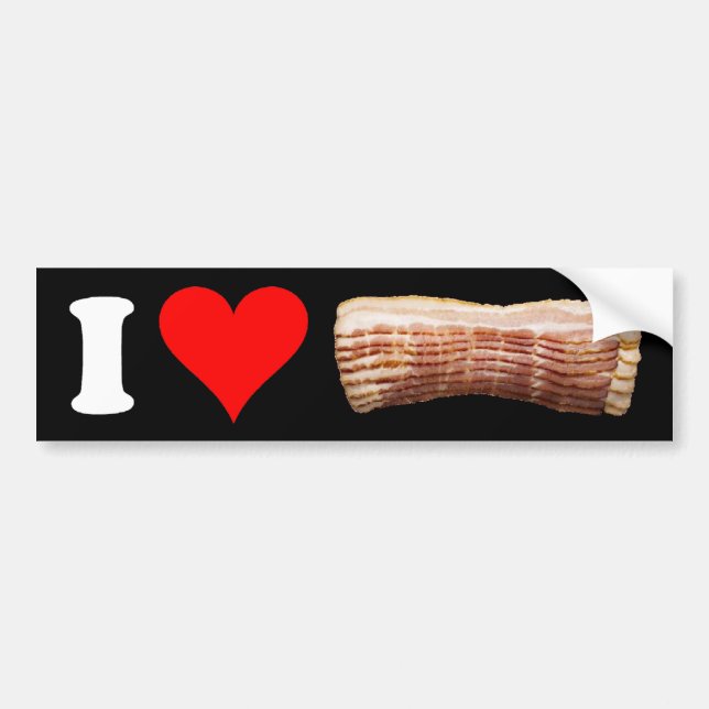 Autocollant De Voiture J'aime l'adhésif pour pare-chocs de lard (Devant)