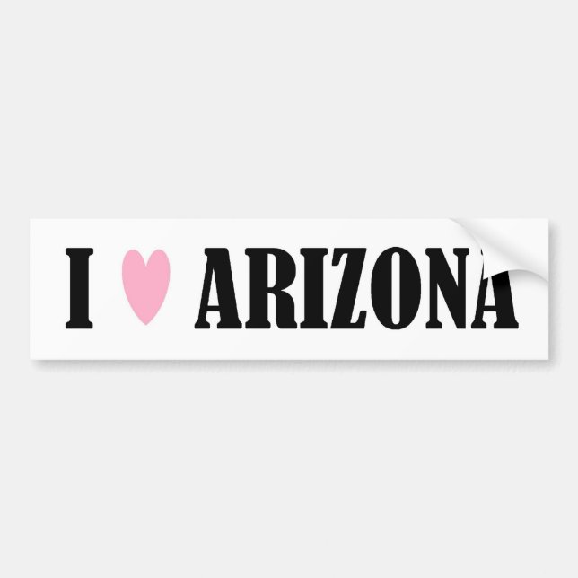 AUTOCOLLANT DE VOITURE J'AIME L'ADHÉSIF POUR PARE-CHOCS DE L'ARIZONA (Devant)