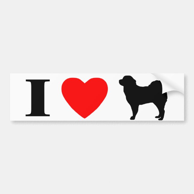 Autocollant De Voiture J'aime l'adhésif pour pare-chocs de mastiff (Devant)