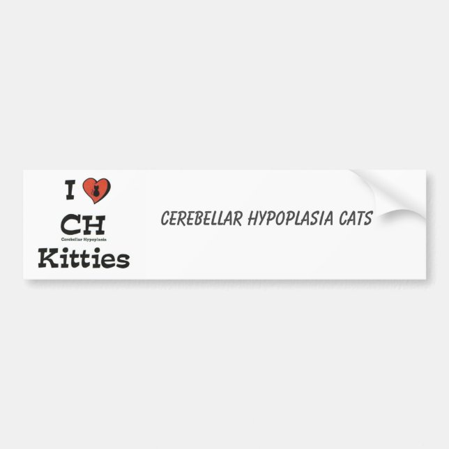 Autocollant De Voiture J'aime l'adhésif pour pare-chocs de minous de ch (Devant)