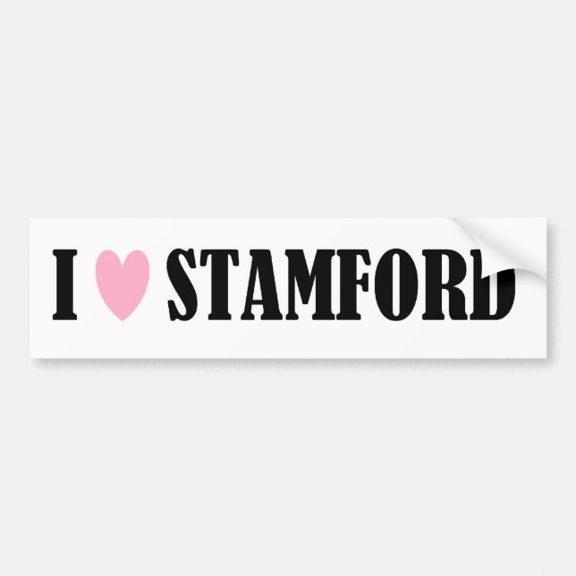 AUTOCOLLANT DE VOITURE J'AIME L'ADHÉSIF POUR PARE-CHOCS DE STAMFORD (Devant)