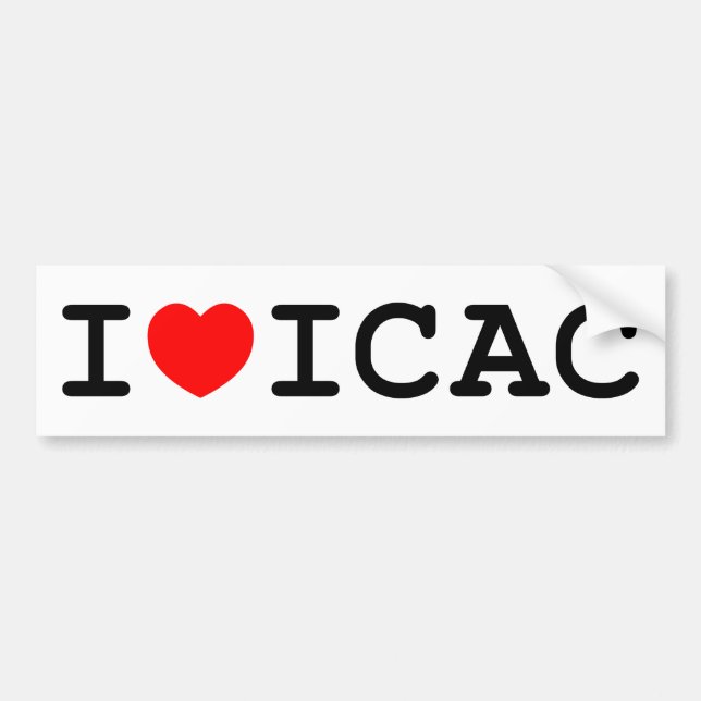 Autocollant De Voiture J'aime l'adhésif pour pare-chocs d'ICAC (Devant)