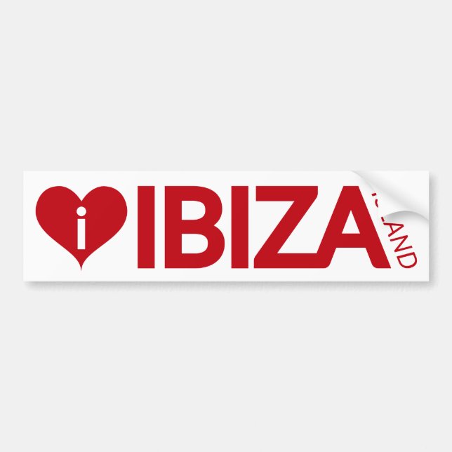 Autocollant De Voiture j'aime l'adhésif pour pare-chocs d'île d'Ibiza (Devant)