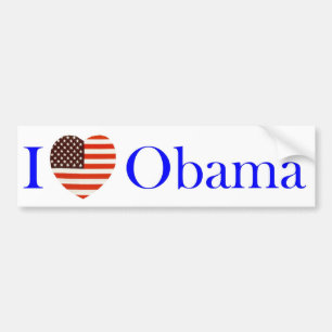 Autocollant De Voiture J'aime l'adhésif pour pare-chocs d'Obama