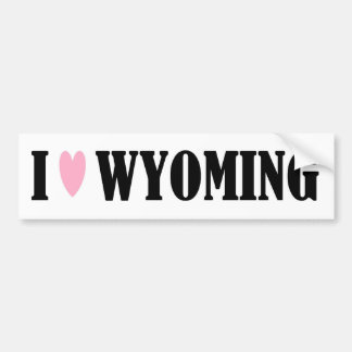 AUTOCOLLANT DE VOITURE J'AIME L'ADHÉSIF POUR PARE-CHOCS DU WYOMING