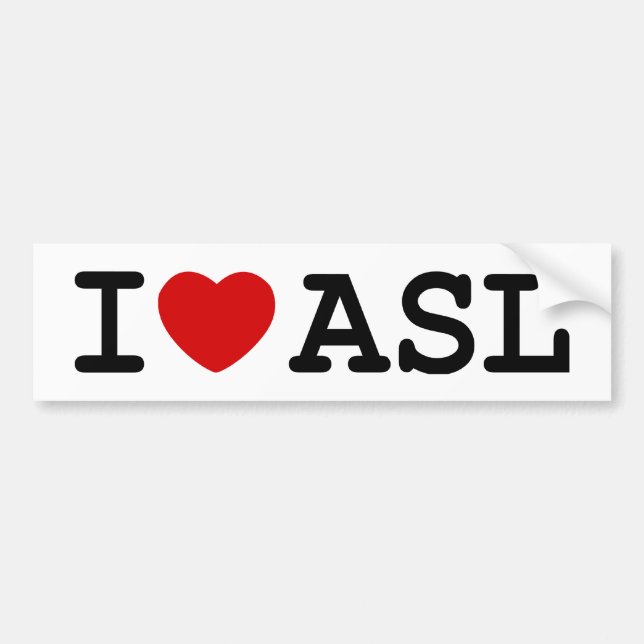 Autocollant De Voiture J'aime l'ASL (Devant)