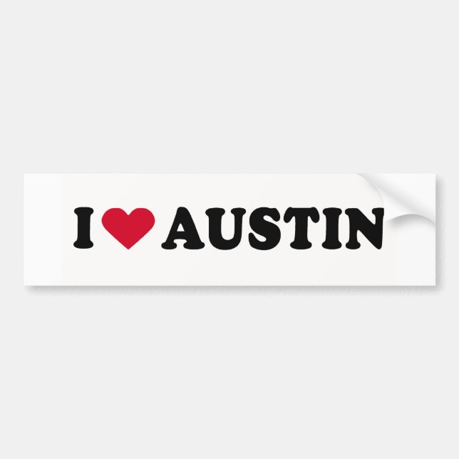AUTOCOLLANT DE VOITURE J'AIME L'AUSTIN (Devant)