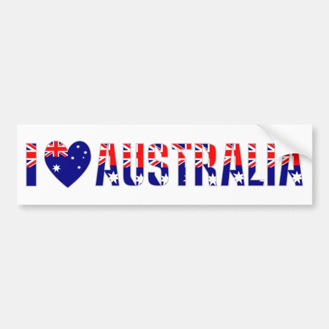 Autocollant De Voiture J'aime l'Australie (foncé) (Devant)