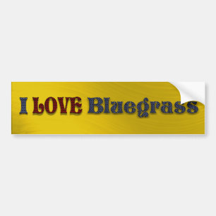 AUTOCOLLANT DE VOITURE J'AIME L'AUTOCOLLANT DE BLUEGRASS-BUMPER