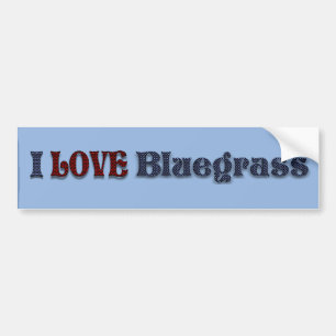 AUTOCOLLANT DE VOITURE J'AIME L'AUTOCOLLANT DE BLUEGRASS-BUMPER