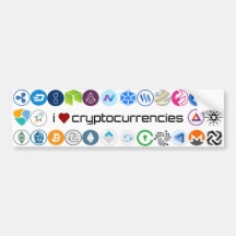 J'aime l'autocollant de cryptocurrencies
