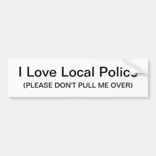Autocollant De Voiture J'aime l'autocollant de police locale