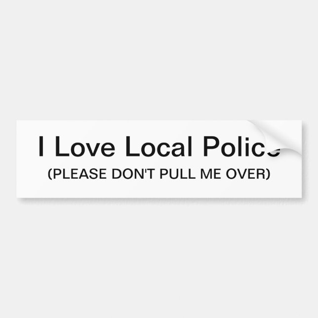 Autocollant De Voiture J'aime l'autocollant de police locale (Devant)