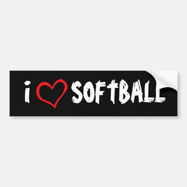 Autocollant De Voiture J'aime le base-ball (Devant)