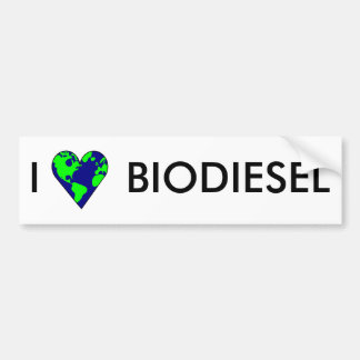 AUTOCOLLANT DE VOITURE J'AIME LE BIODIESEL