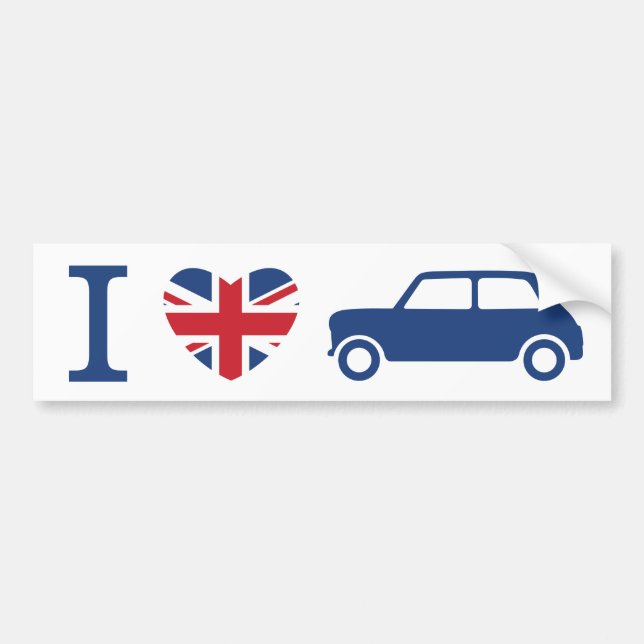 Autocollant De Voiture J'aime le bumper Sticker de Mini Coopers (Devant)