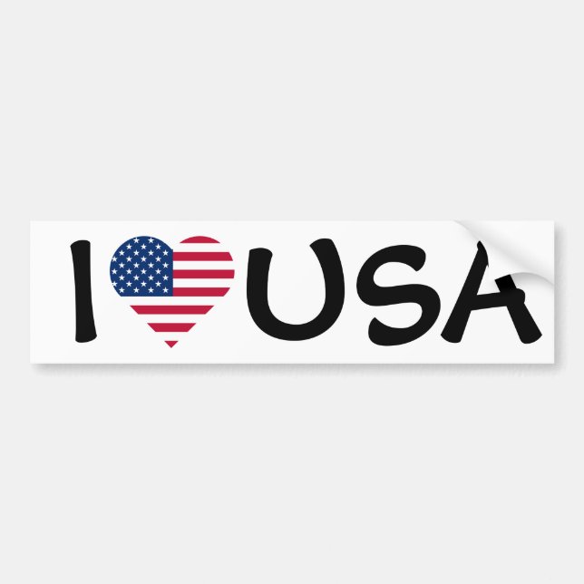 Autocollant De Voiture J'aime le drapeau américain (Devant)