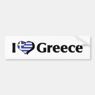 Autocollant De Voiture J'aime le drapeau grec