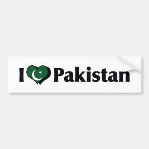 Autocollant De Voiture J'aime le drapeau pakistanais