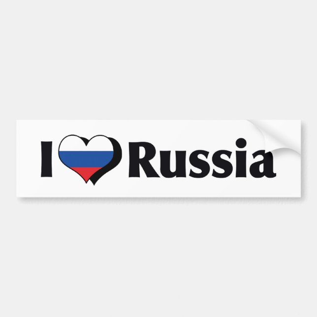 Autocollant De Voiture J'aime le drapeau russe (Devant)