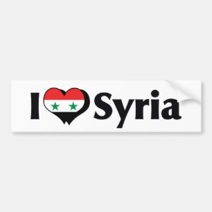 Autocollant De Voiture J'aime le drapeau syrien