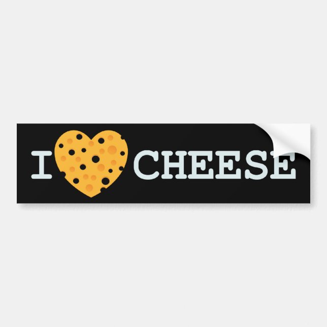 Autocollant De Voiture J'aime le fromage (Devant)