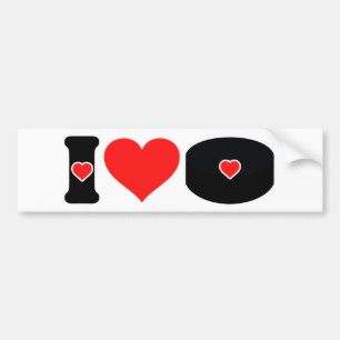 Autocollant De Voiture J'aime le hockey