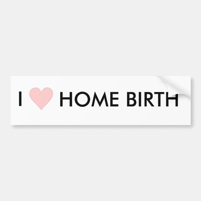 Autocollant De Voiture J'aime le homebirth (Devant)