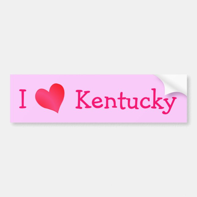 Autocollant De Voiture J'Aime Le Kentucky (Devant)